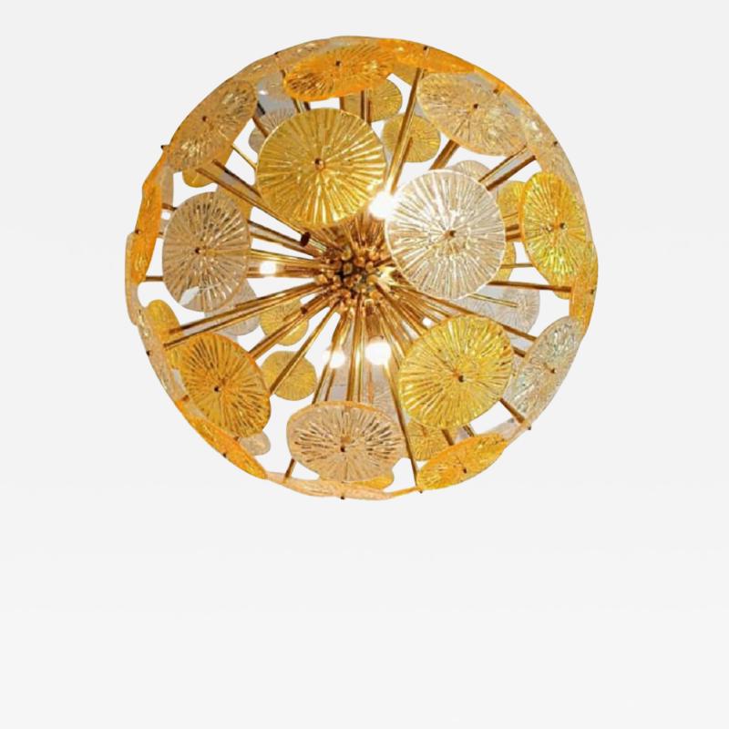 Murano Orange Discs Sputnik Lamp