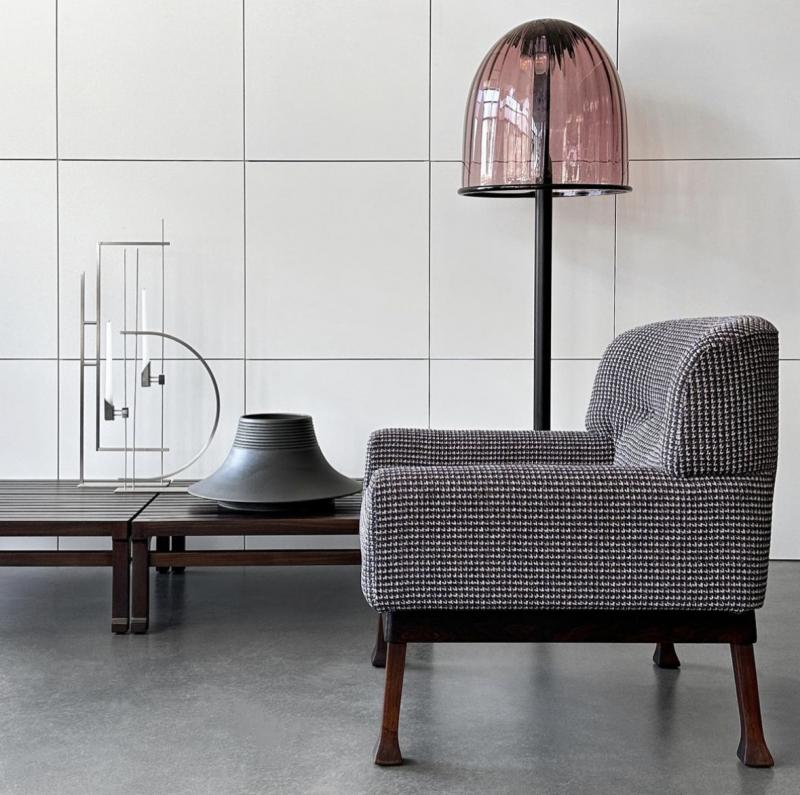 Murano Purple Glass Dome Floor Lamp by Watt & Volt