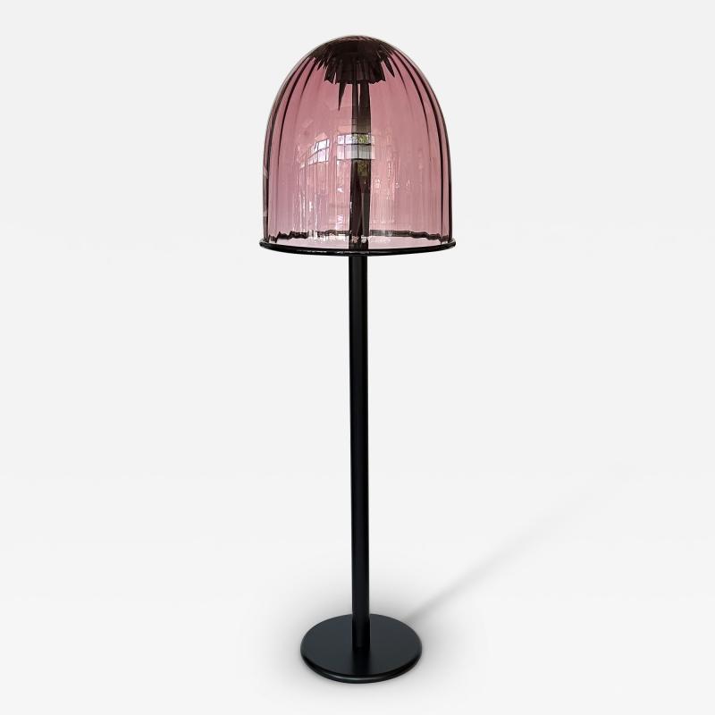 Murano Purple Glass Dome Floor Lamp by Watt Volt