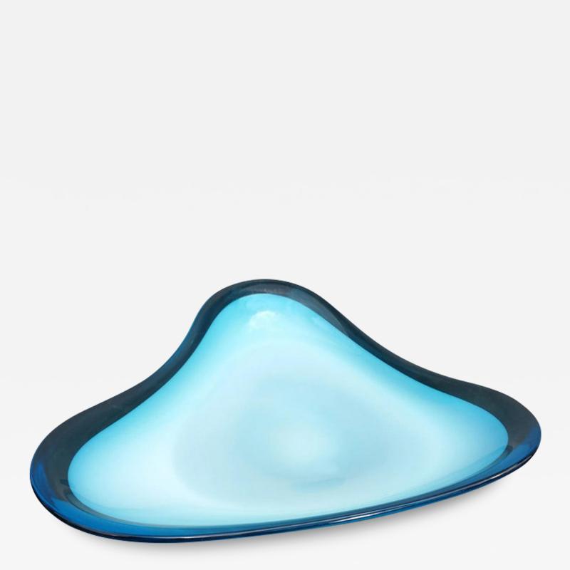 Murano Sommerso Biomorphic Shaped Bowl Centerpiece