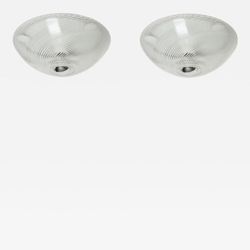 Murano glass ceiling or wall flush mount lights a pair