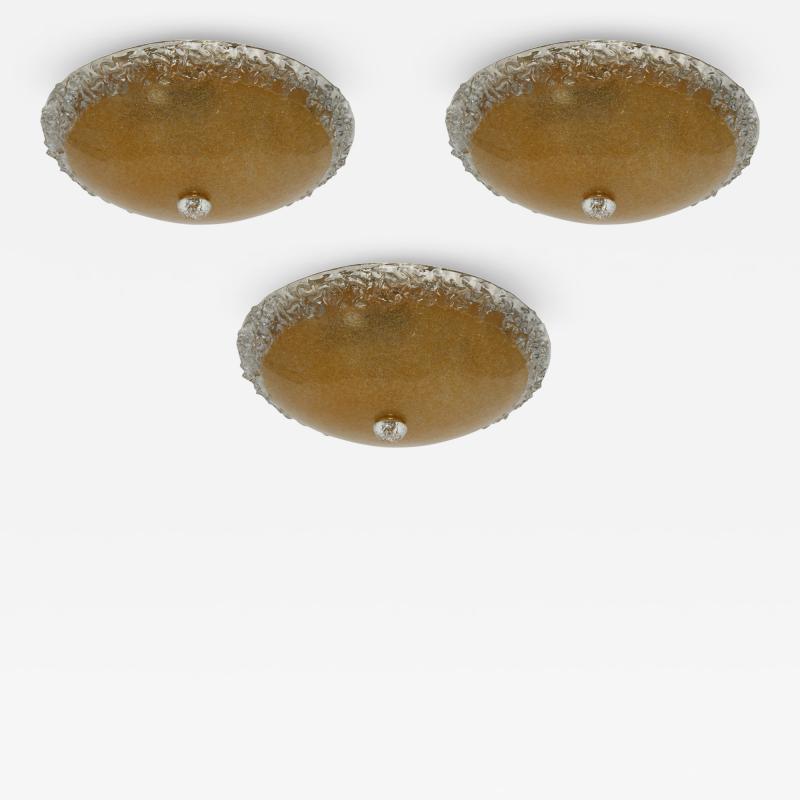Murano glass flush mount ceiling light Italy circa 1960s