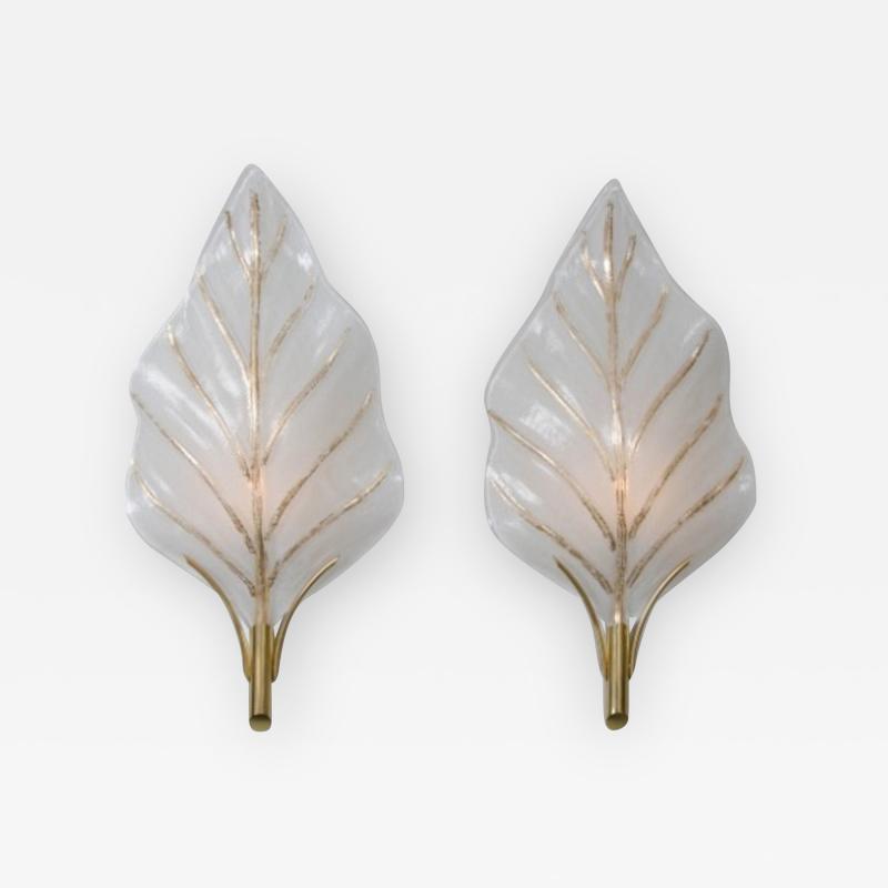 Murano glass leaf wall lights