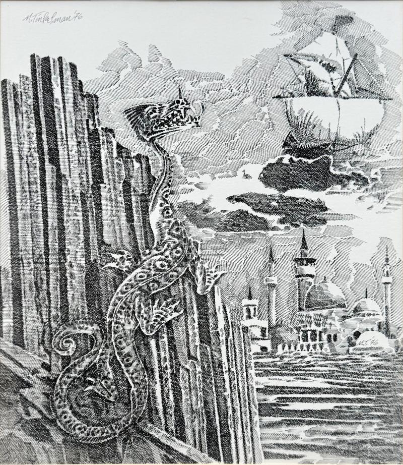Murray Herbert Tinkelman H P Lovecraft Dream Quest of Unknown Kadath Original Art for Sale Signed