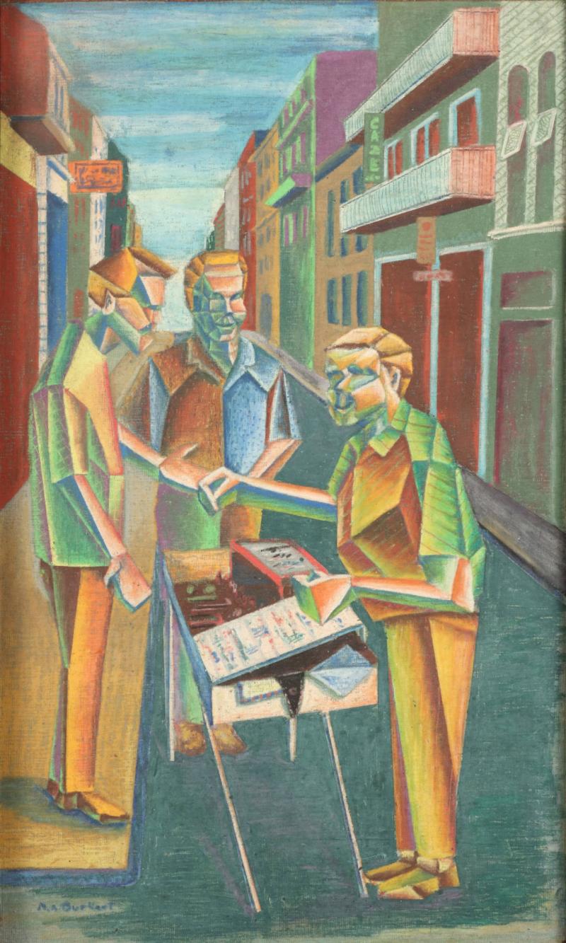 N A Burkart 20th c Street Vendor 