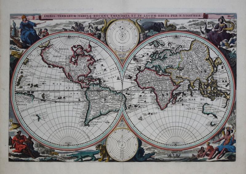 NICOLAES VISSCHER NICOLAES VISSCHER I 1618 1679 ORBIS TERRARUM TABULA RECENS EMENDATA 