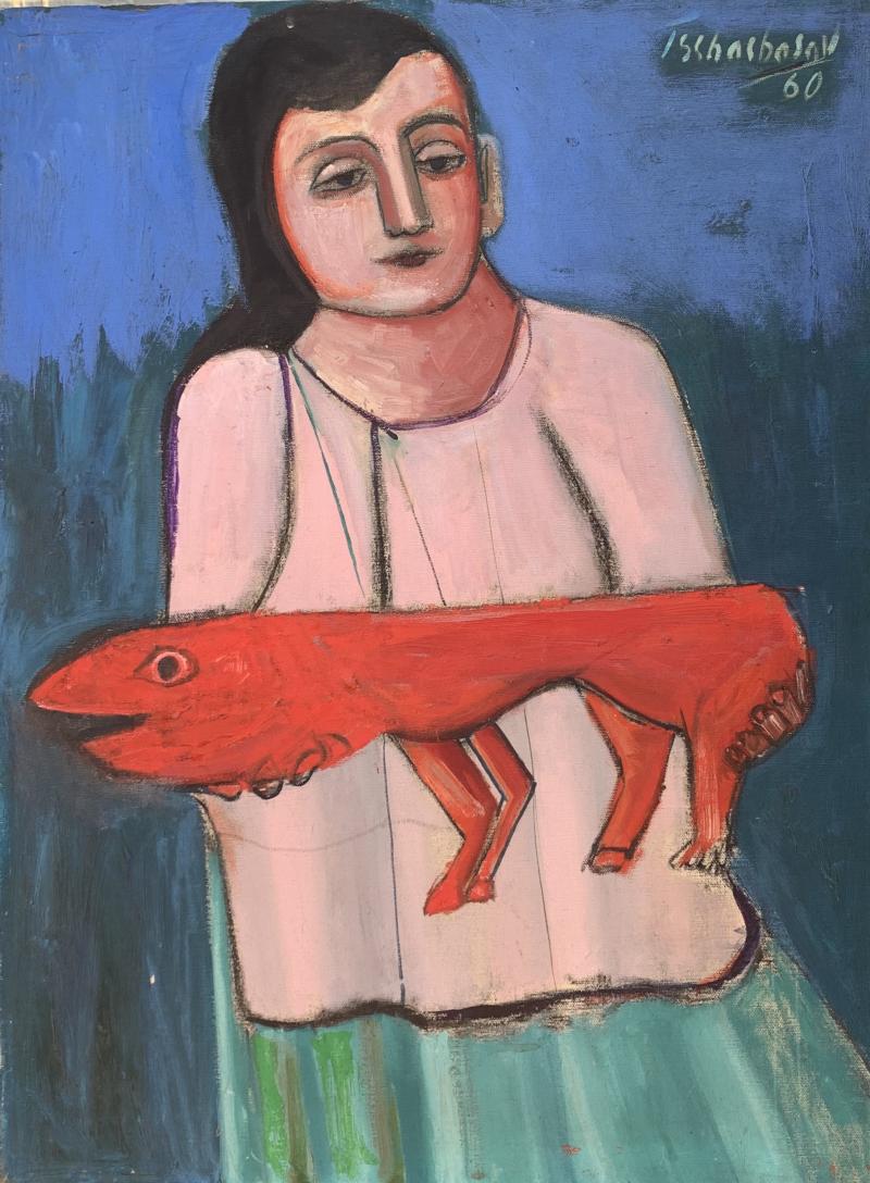 Nahum Tschacbasov Woman with Red Dog 