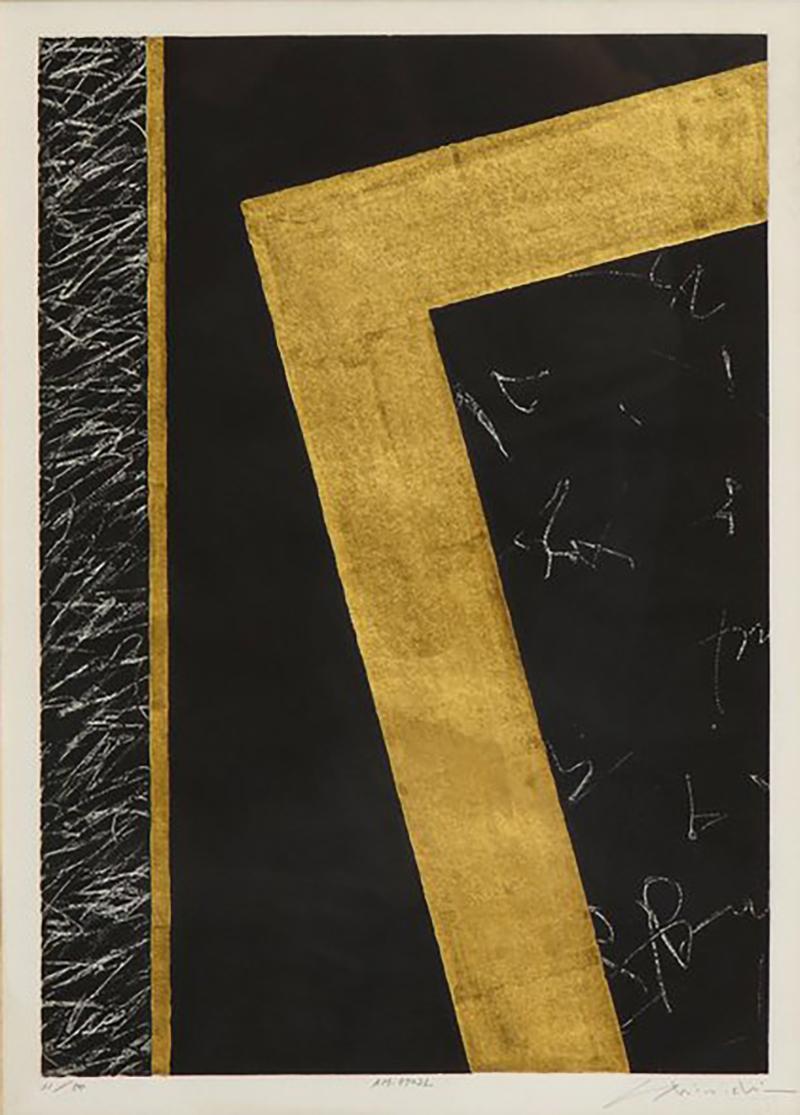 Nakazawa Shinichi Nakazawa Shinichi Black and Gold Leaf Print