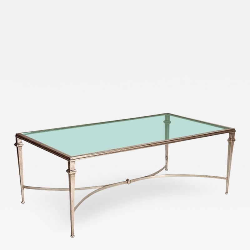 Nancy Corzine Art Deco Style Nancy Corzine Silver Gilt Metal Glass Top Dumont Cocktail