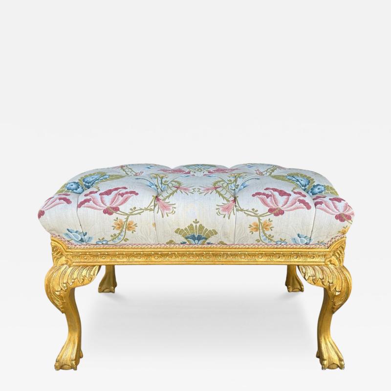 Nancy Corzine Nancy Corzine Chippendale Designer Giltwood Bench W Scalamandre