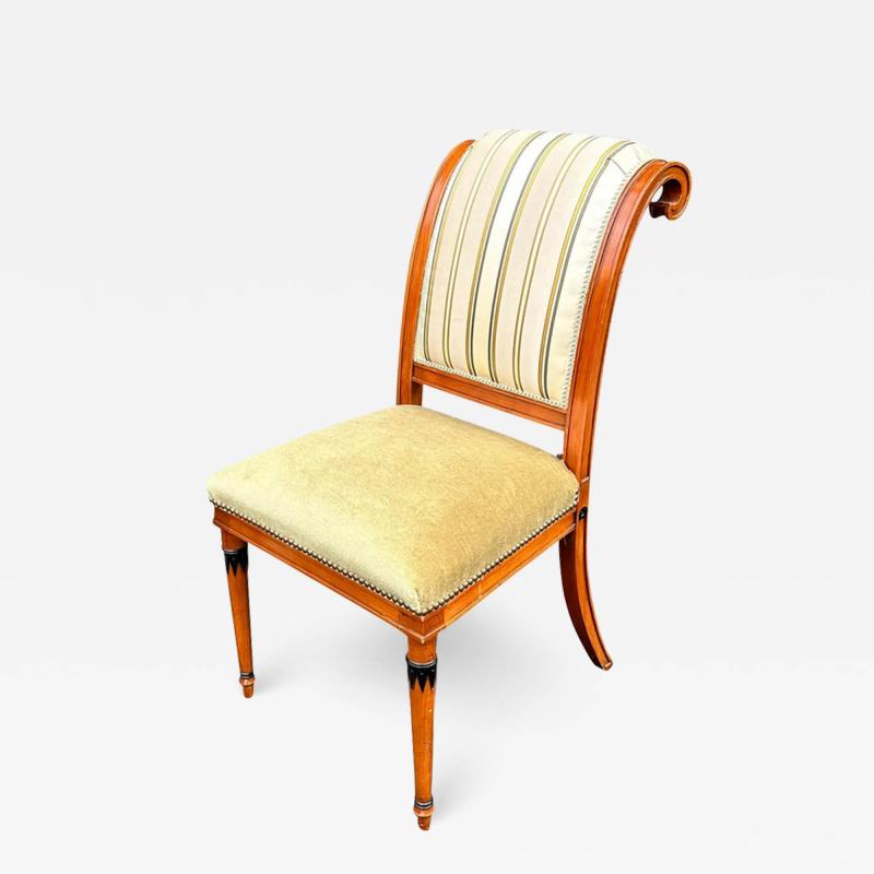 Nancy Corzine Nancy Corzine Empire Style Chair W Scalamandre Silk Stripe Mohair Seat