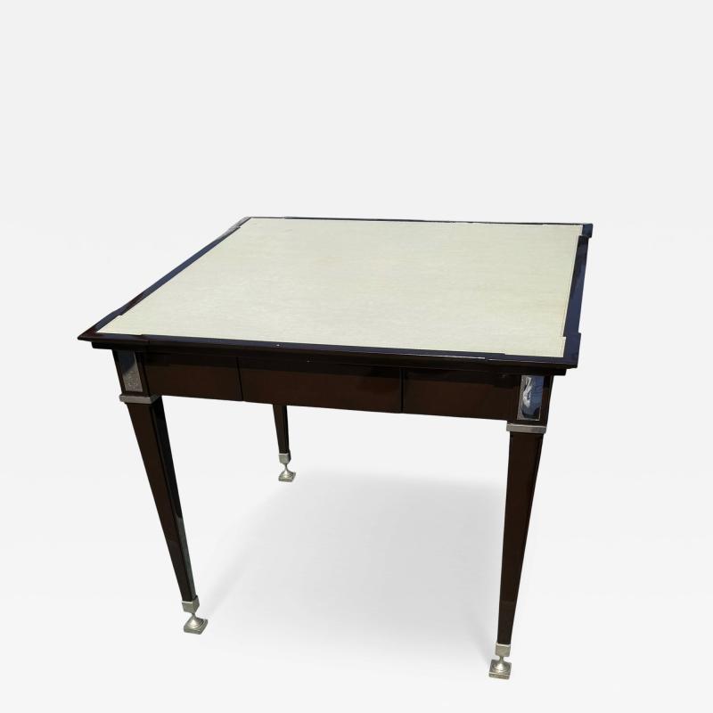 Nancy Corzine Nancy Corzine Marchand French Mahogany Leather Game Table