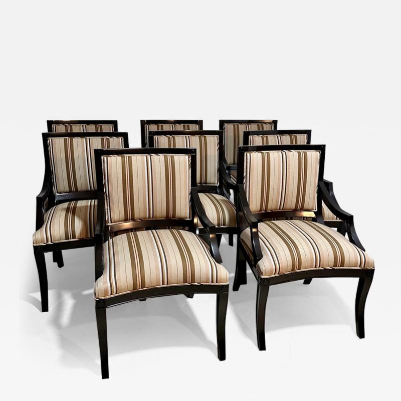 Nancy Corzine Nancy Corzine Regency Style Dining Chairs W Scalamandre Stripe