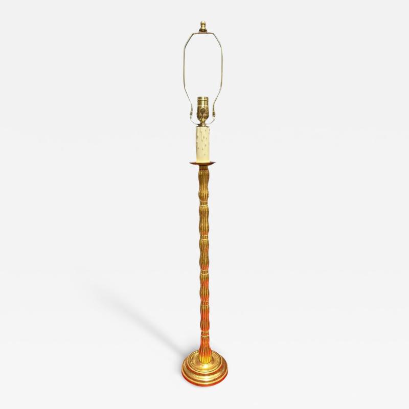 Nancy Corzine Regency Style Tall Giltwood Candlestick Lamp
