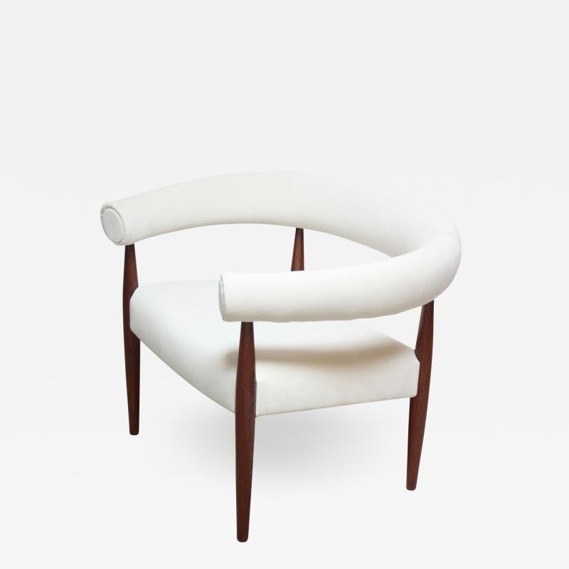 Nanna Dietzel Early Nanna and J rgen Ditzel Ring Chair in Suede and Teak