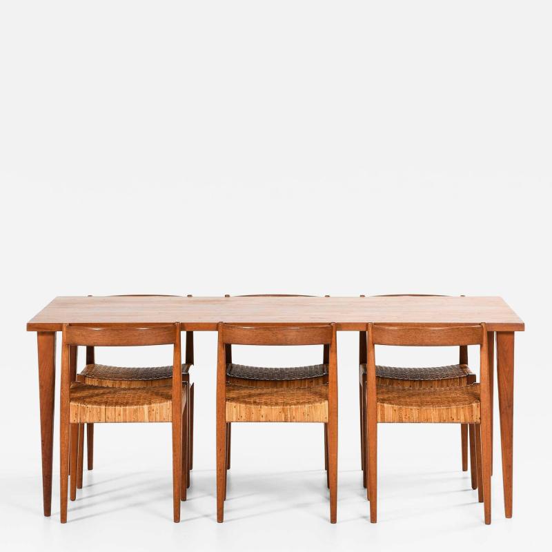 Nanna Ditzel Nanna Ditzel Teak Cane Dining Set by Poul Kolds 1950s