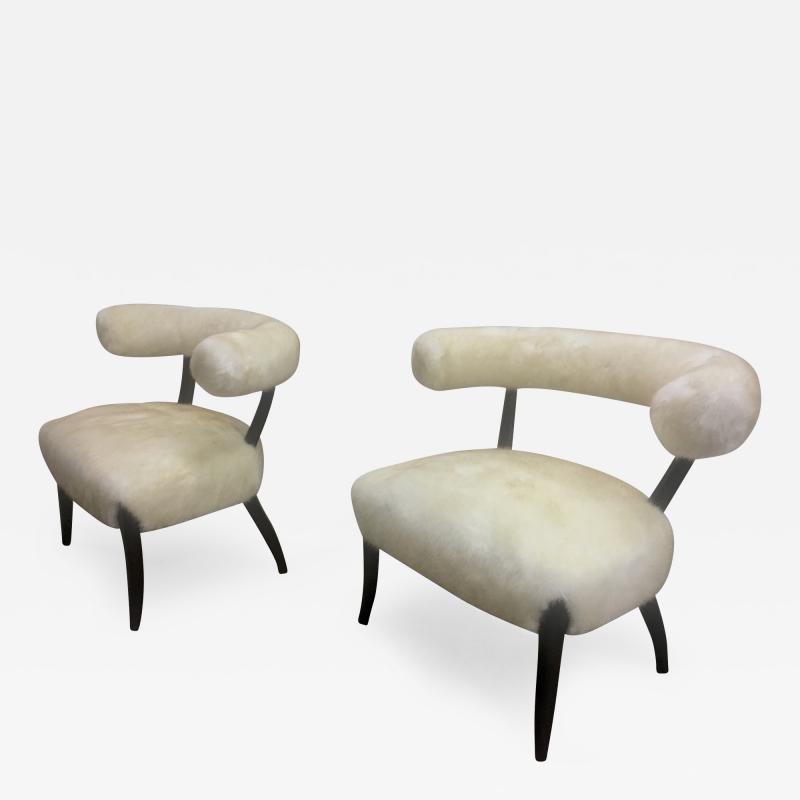 Nanna Ditzel Nanna Ditzel attributed Pair of Chairs Newly Covered in Faux Fur