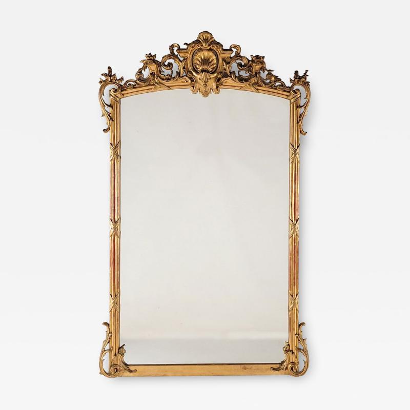 Napoleon III Carved and Giltwood Mirror circa 1870