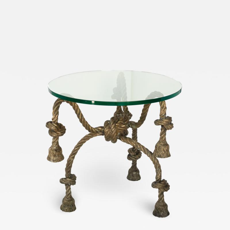 Napoleon III Solid Brass Knotted Rope Occasional Table Circa 1885