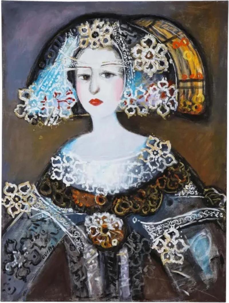 Nasser Ovissi Iranian Born 1934 Queen Isabella I of Spain Oil on Canvas