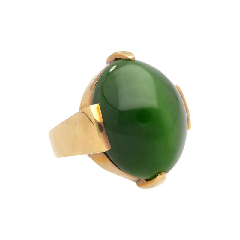 Natural Cats Eye Gump Signed Ring in 14K Yellow Gold