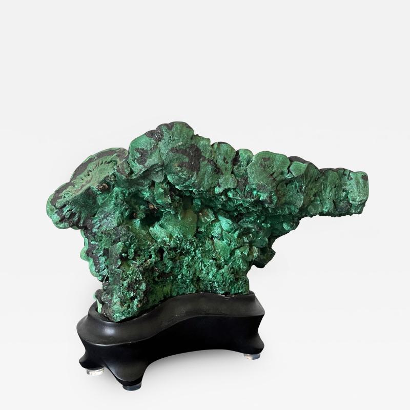 Natural Malachite Rock on Display Stand as a Scholar Stone