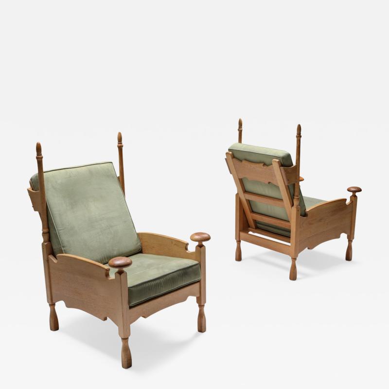 Natural oak Throne lounge chairs 1950s