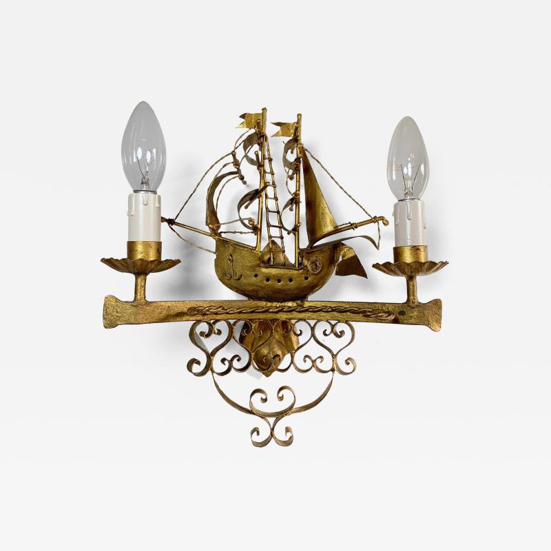 Nautical Galleon Wall Light 1950s