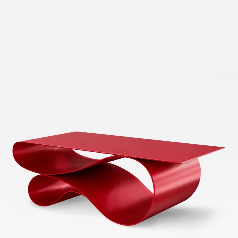 Neal Aronowitz Whorl Coffee Table in Red Powder Coated Aluminum by Neal Aronowitz
