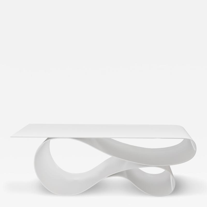 Neal Aronowitz Whorl Coffee Table in White Powder Coated Aluminum