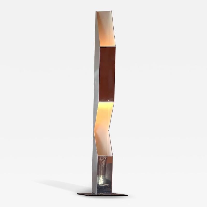 Neal Small Neal Small American Mid Century Chrome Angular Standing Floor Lamp Torchere