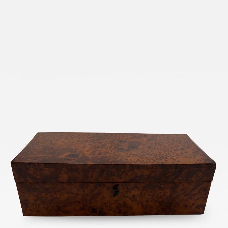 Neoclassical Biedermeier Box Walnut Roots Wood France circa 1820