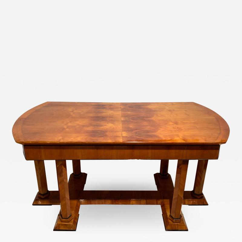 Neoclassical Biedermeier Desk Cherry Veneer Six Columns Austria circa 1830