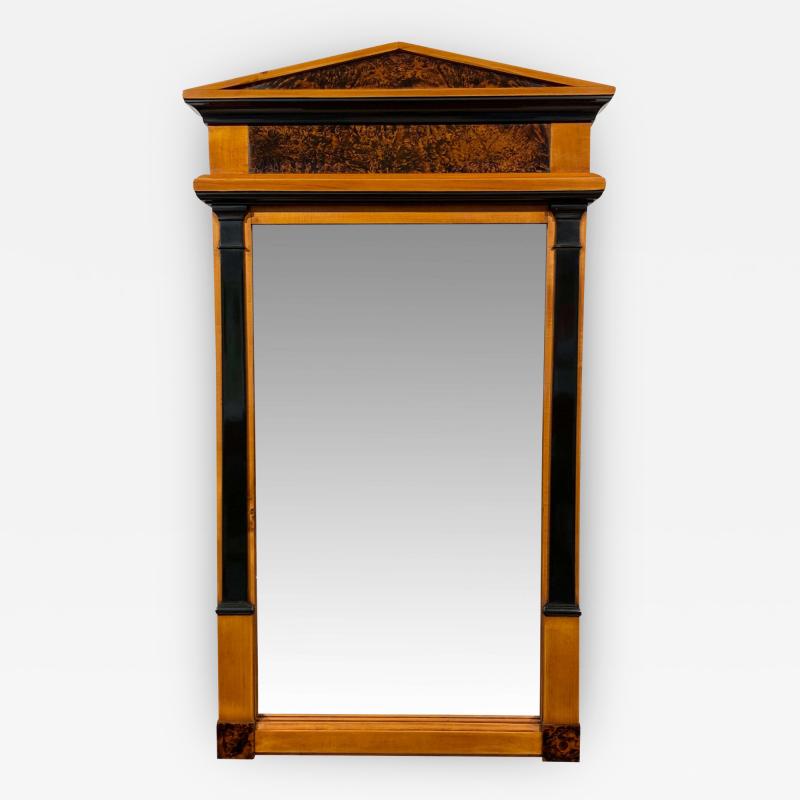 Neoclassical Biedermeier Mirror Cherry Walnut Roots South Germany circa 1820