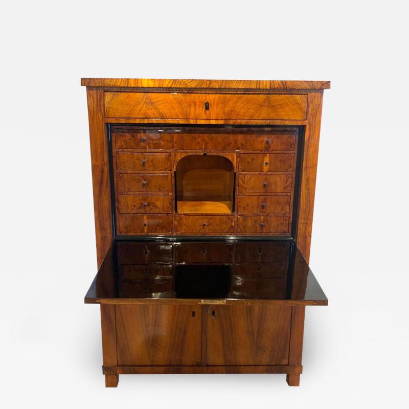 Neoclassical Biedermeier Secr taire Walnut Yew Ebonized Germany circa 1830