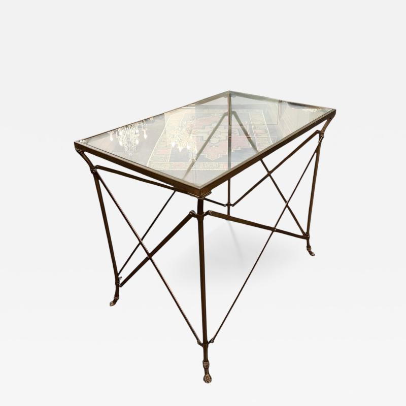 Neoclassical Bronze and Glass Empire style Occasional Table