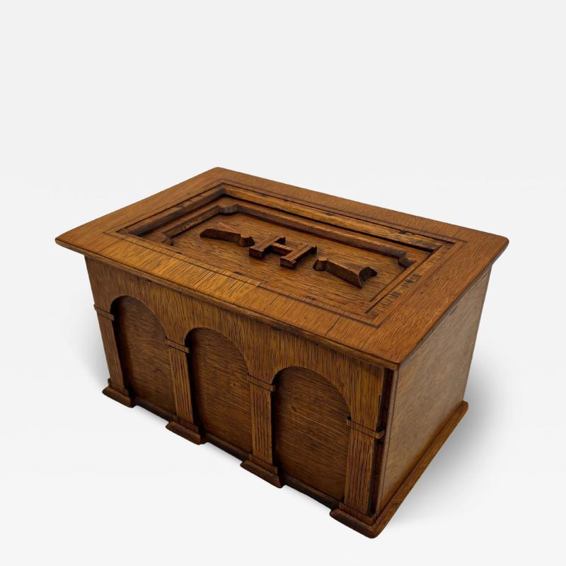 Neoclassical Decorative Box Polished Oak Germany circa 1900