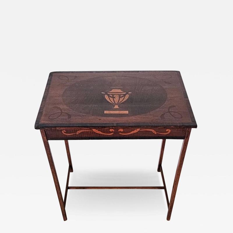 Neoclassical Dutch Side Table Inlaid with Mixed Woods circa 1840