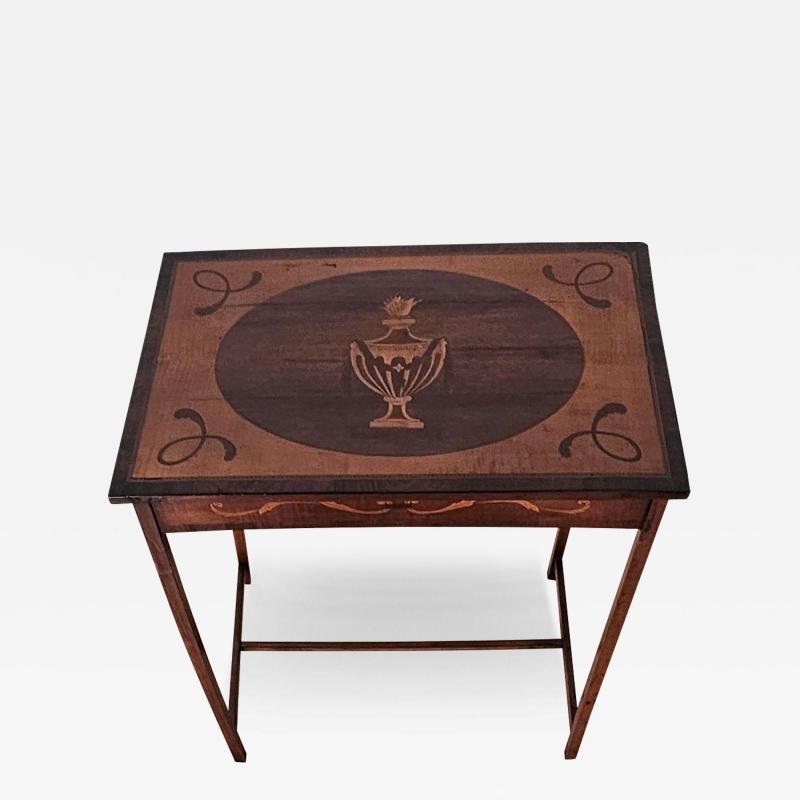 Neoclassical Dutch Side Table Inlaid with Mixed Woods circa 1840