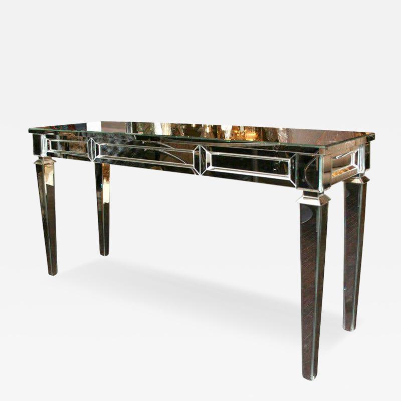 Neoclassical Modern Mirrored Console Table