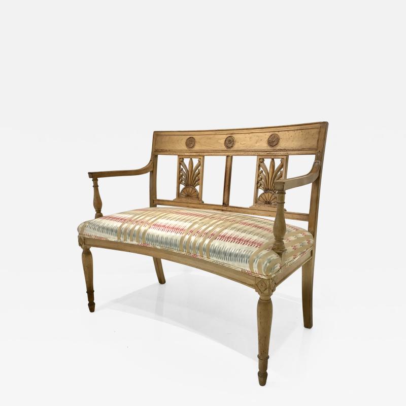 Neoclassical Style Cherry Wood Bench