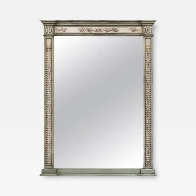 Neoclassical Style Mirror Made from 1750s French Door Frames with Carved Decor