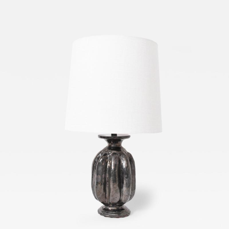 Neoclassical anthracite ceramic lamp by Helder 2024 