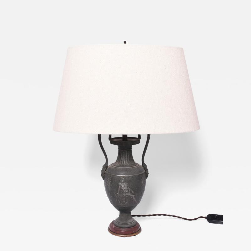 Neoclassical blackened iron lamp 1920s 
