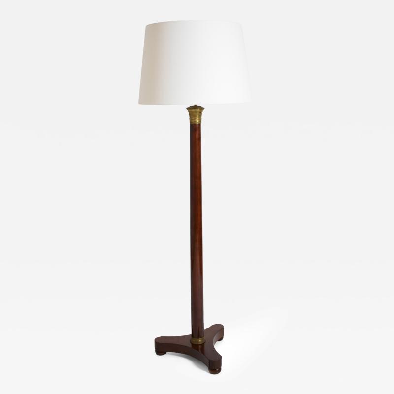 Neoclassical wooden tripod floorlamp 1960s 