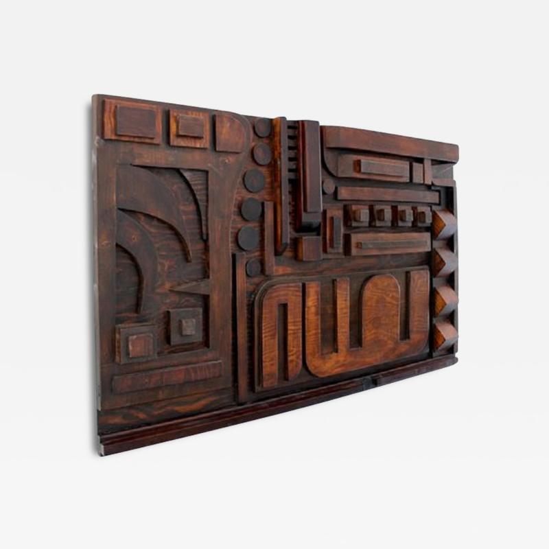 Nerone Patuzzi Sculptural Italian Wood Wall Panel Mosaic Constructer School of Nerone Patuzzi