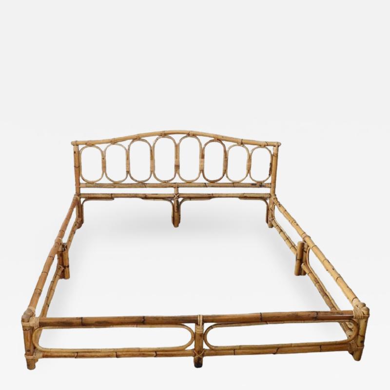 Nice Vintage Italian Bamboo Double Bed