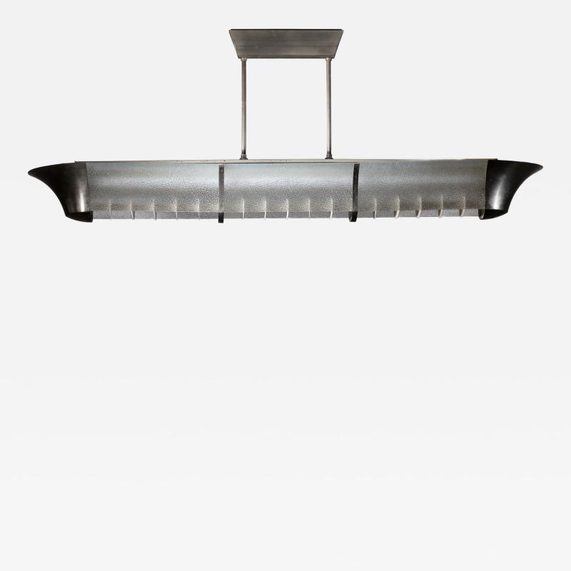 Nickel plated and glass ceiling lamp