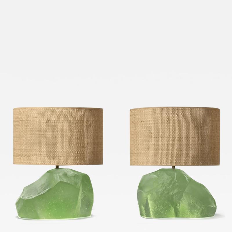 Nicolas Aubagnac PAIR OF AQUA LAMPS