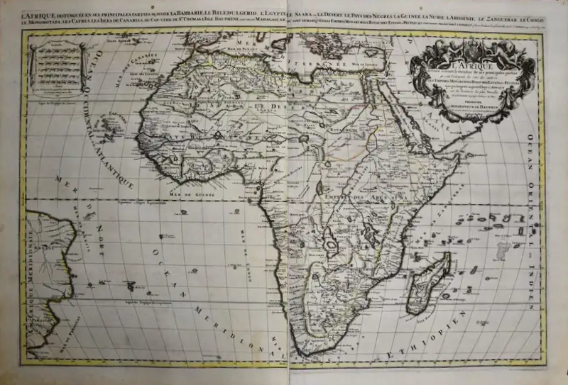 Nicolas Sanson Africa A Large 17th Century Hand colored Map By Sanson and Jaillot